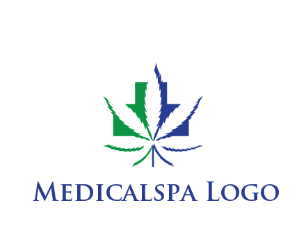 negative spacing of CBD leaf in aid medical logo