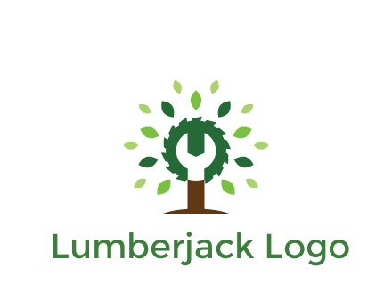 wood cutter with negative spacing of wrench engineering logo