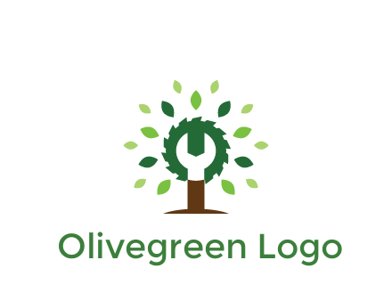 wood cutter with negative spacing of wrench engineering logo