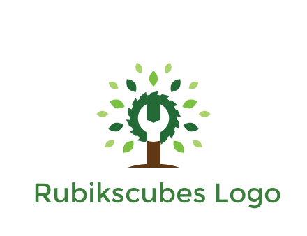 wood cutter with negative spacing of wrench engineering logo