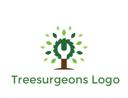 wood cutter with negative spacing of wrench engineering logo