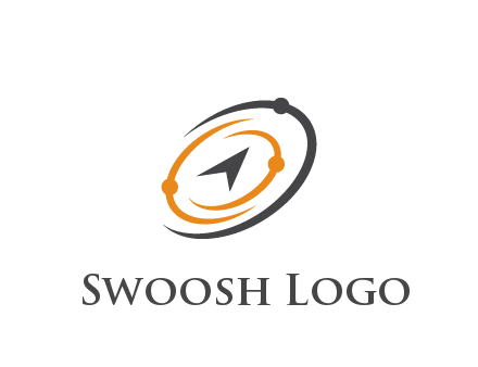 abstract compass arrow in network swooshes information technology logo