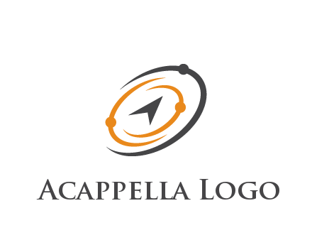 abstract compass arrow in network swooshes information technology logo