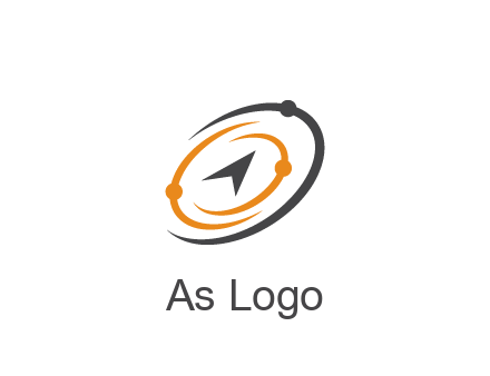 abstract compass arrow in network swooshes information technology logo