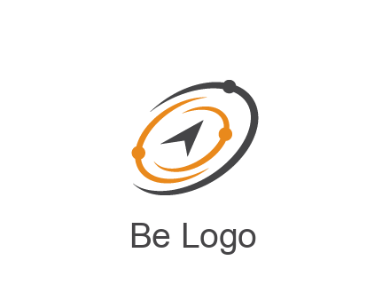 abstract compass arrow in network swooshes information technology logo