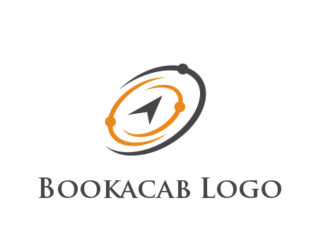 abstract compass arrow in network swooshes information technology logo