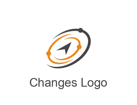 abstract compass arrow in network swooshes information technology logo