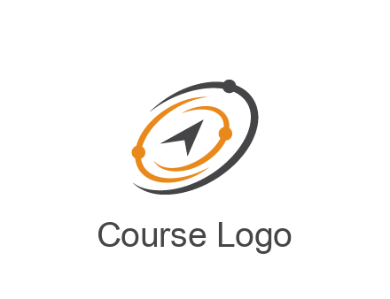 abstract compass arrow in network swooshes information technology logo