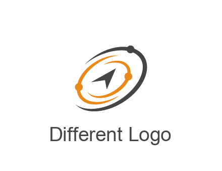 abstract compass arrow in network swooshes information technology logo