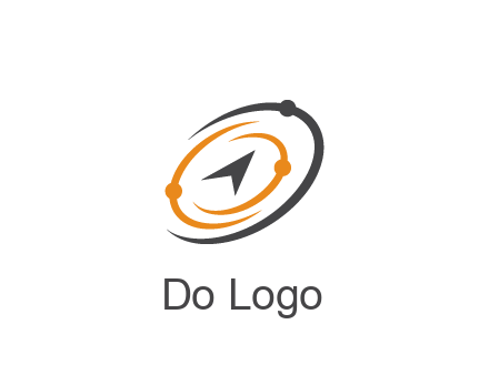 abstract compass arrow in network swooshes information technology logo