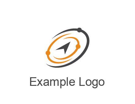 abstract compass arrow in network swooshes information technology logo