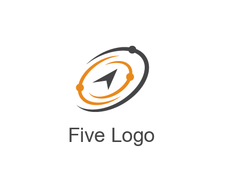 abstract compass arrow in network swooshes information technology logo