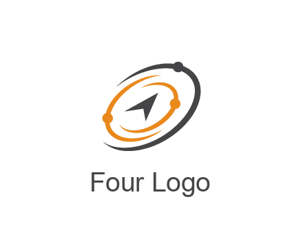 abstract compass arrow in network swooshes information technology logo