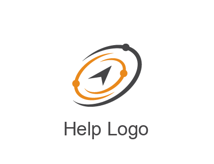 abstract compass arrow in network swooshes information technology logo