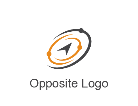 abstract compass arrow in network swooshes information technology logo
