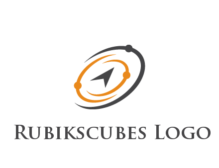 abstract compass arrow in network swooshes information technology logo