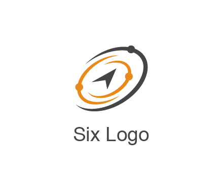 abstract compass arrow in network swooshes information technology logo