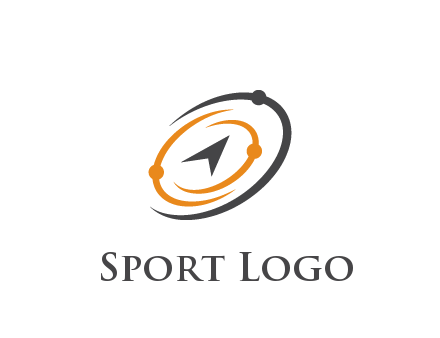 abstract compass arrow in network swooshes information technology logo