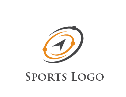abstract compass arrow in network swooshes information technology logo