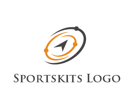 abstract compass arrow in network swooshes information technology logo