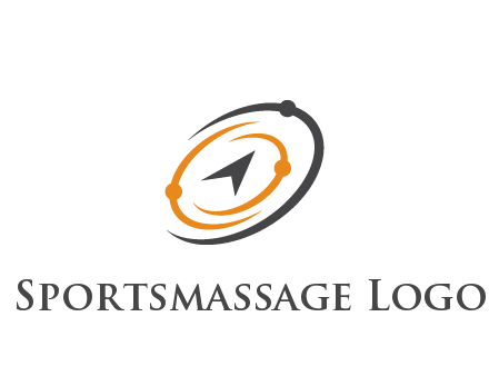 abstract compass arrow in network swooshes information technology logo