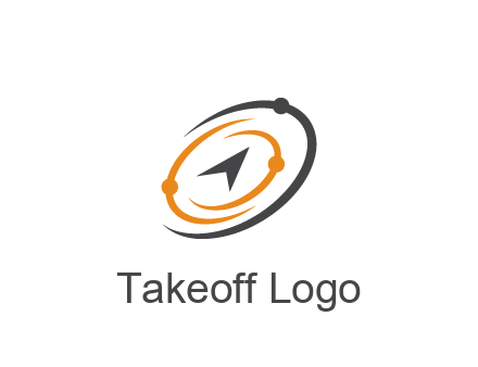 abstract compass arrow in network swooshes information technology logo