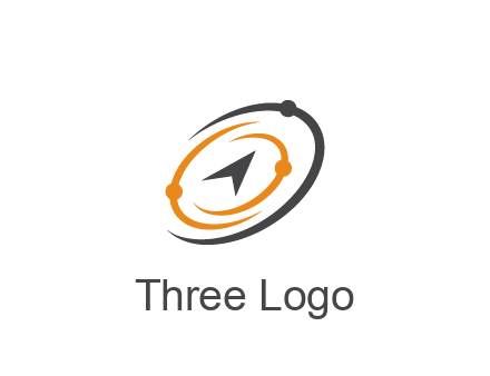 abstract compass arrow in network swooshes information technology logo