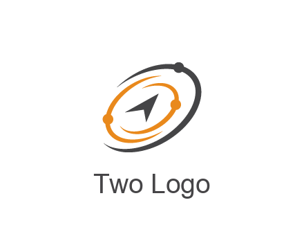 abstract compass arrow in network swooshes information technology logo