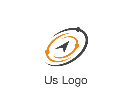 abstract compass arrow in network swooshes information technology logo