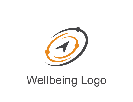 abstract compass arrow in network swooshes information technology logo