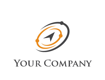 abstract compass arrow in network swooshes information technology logo