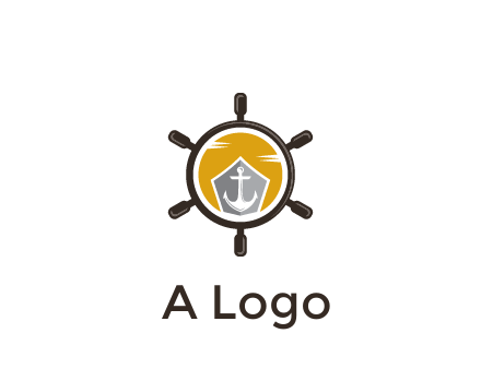 anchor in ship wheel travel logo