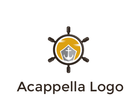 anchor in ship wheel travel logo