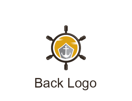 anchor in ship wheel travel logo
