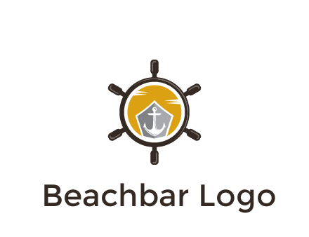 anchor in ship wheel travel logo