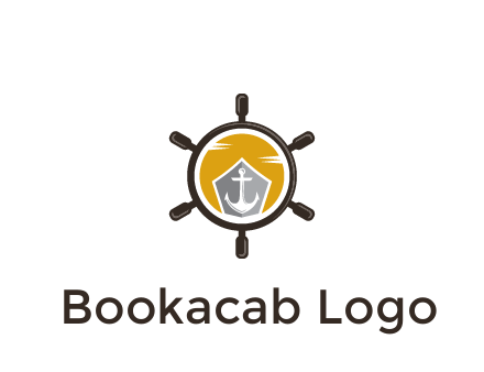 anchor in ship wheel travel logo