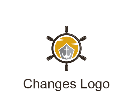 anchor in ship wheel travel logo