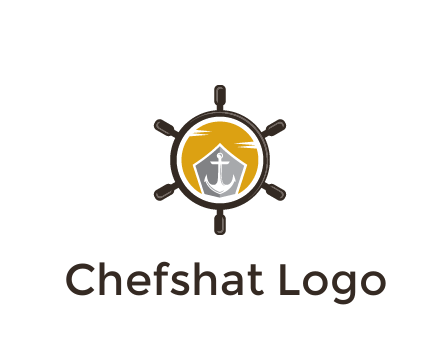 anchor in ship wheel travel logo