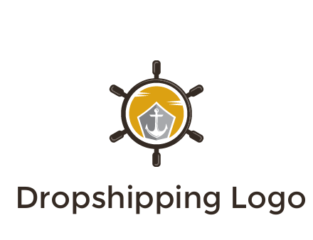 anchor in ship wheel travel logo