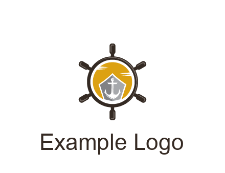 anchor in ship wheel travel logo
