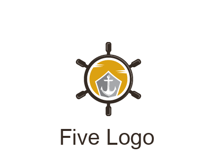 anchor in ship wheel travel logo