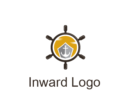 anchor in ship wheel travel logo