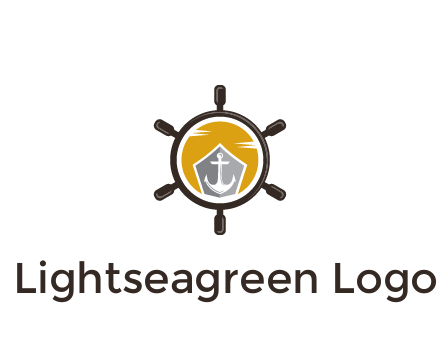 anchor in ship wheel travel logo