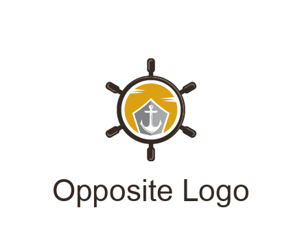 anchor in ship wheel travel logo