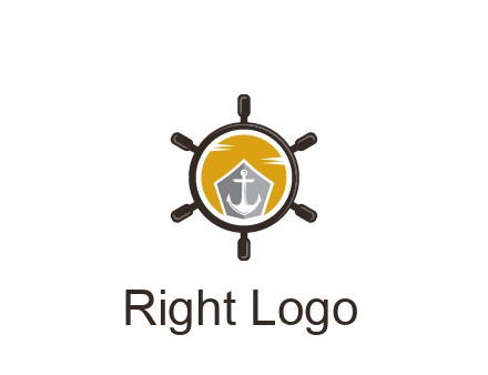 anchor in ship wheel travel logo