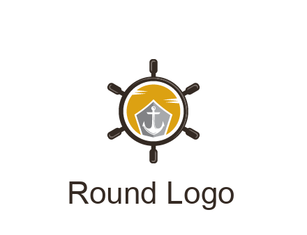anchor in ship wheel travel logo