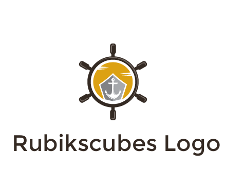 anchor in ship wheel travel logo