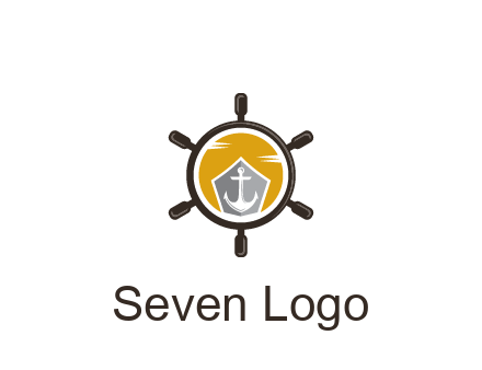 anchor in ship wheel travel logo