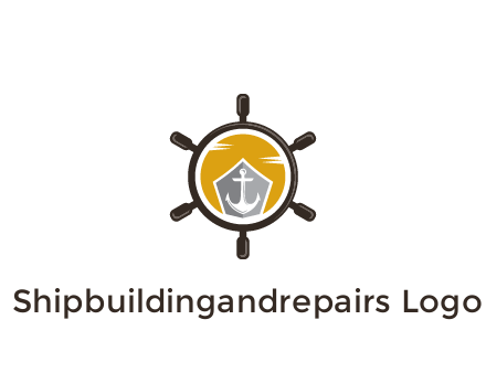 anchor in ship wheel travel logo