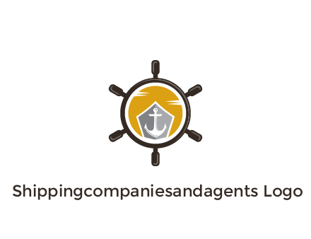 anchor in ship wheel travel logo